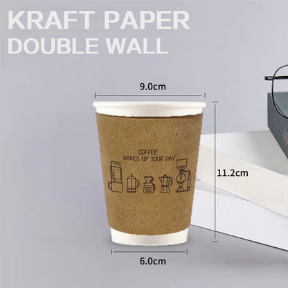12oz Double Wall Disposable Paper Coffee Cup  - Sketch