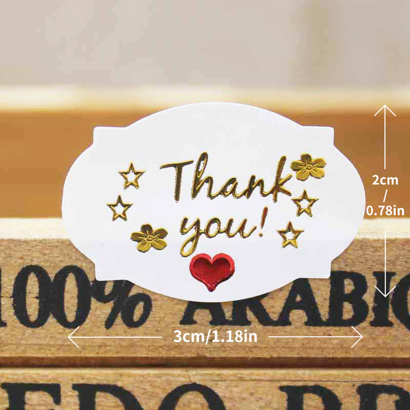 Polygonal love thank you stickers