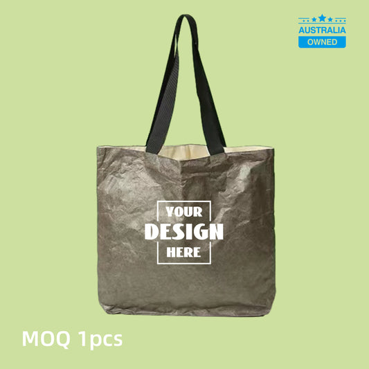 Custom Tyvek Tote Bags - Grey