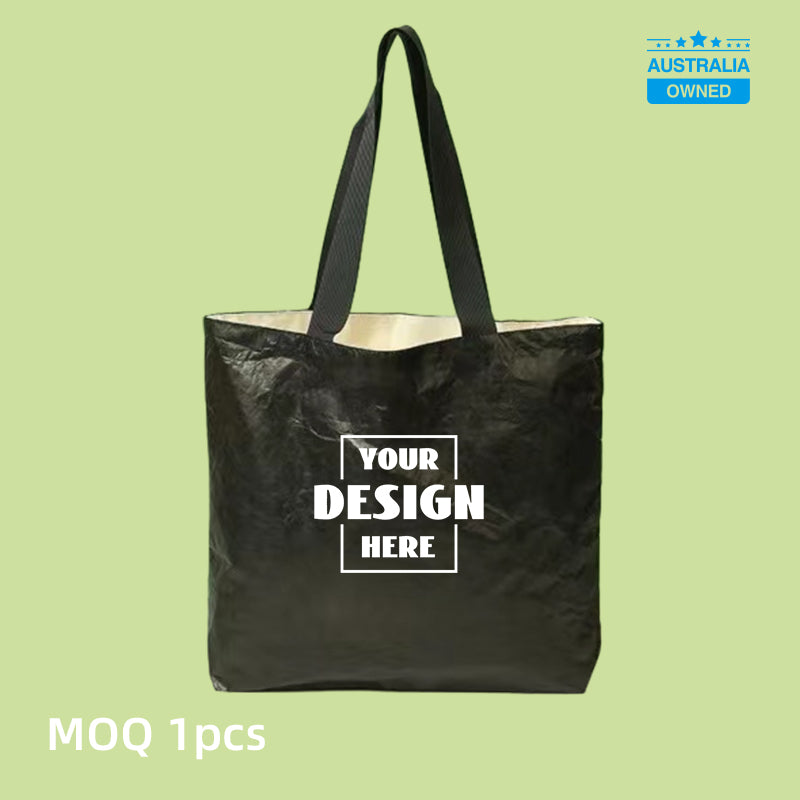 Custom Tyvek Tote Bags - Black
