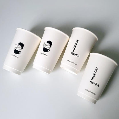 400ml (12oz) Double Wall 90mm Custom Printed Paper Coffee Cups