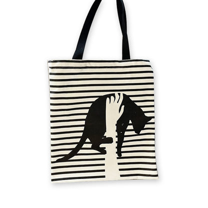 Cat Stripe Canvas Bag