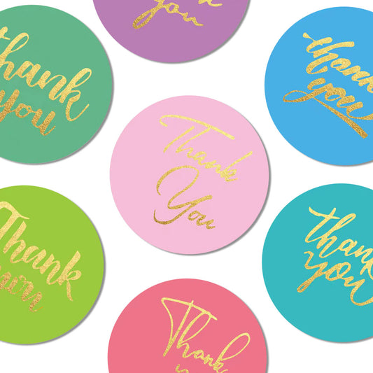 8 Colours Foil Stamping Thank You Stickers