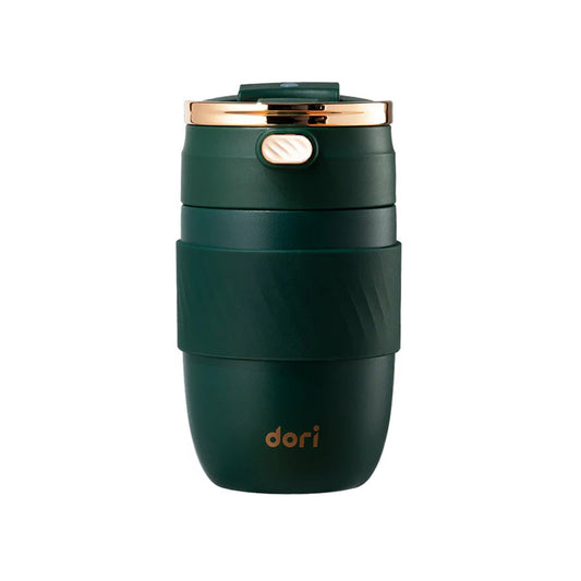 Portable Coffee Mug with Golden Tote - Green