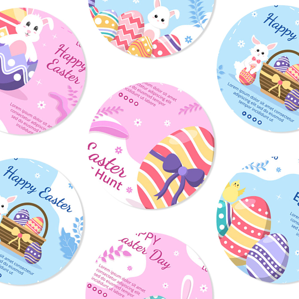 Happy Easter Stickers with Bunny&Egg