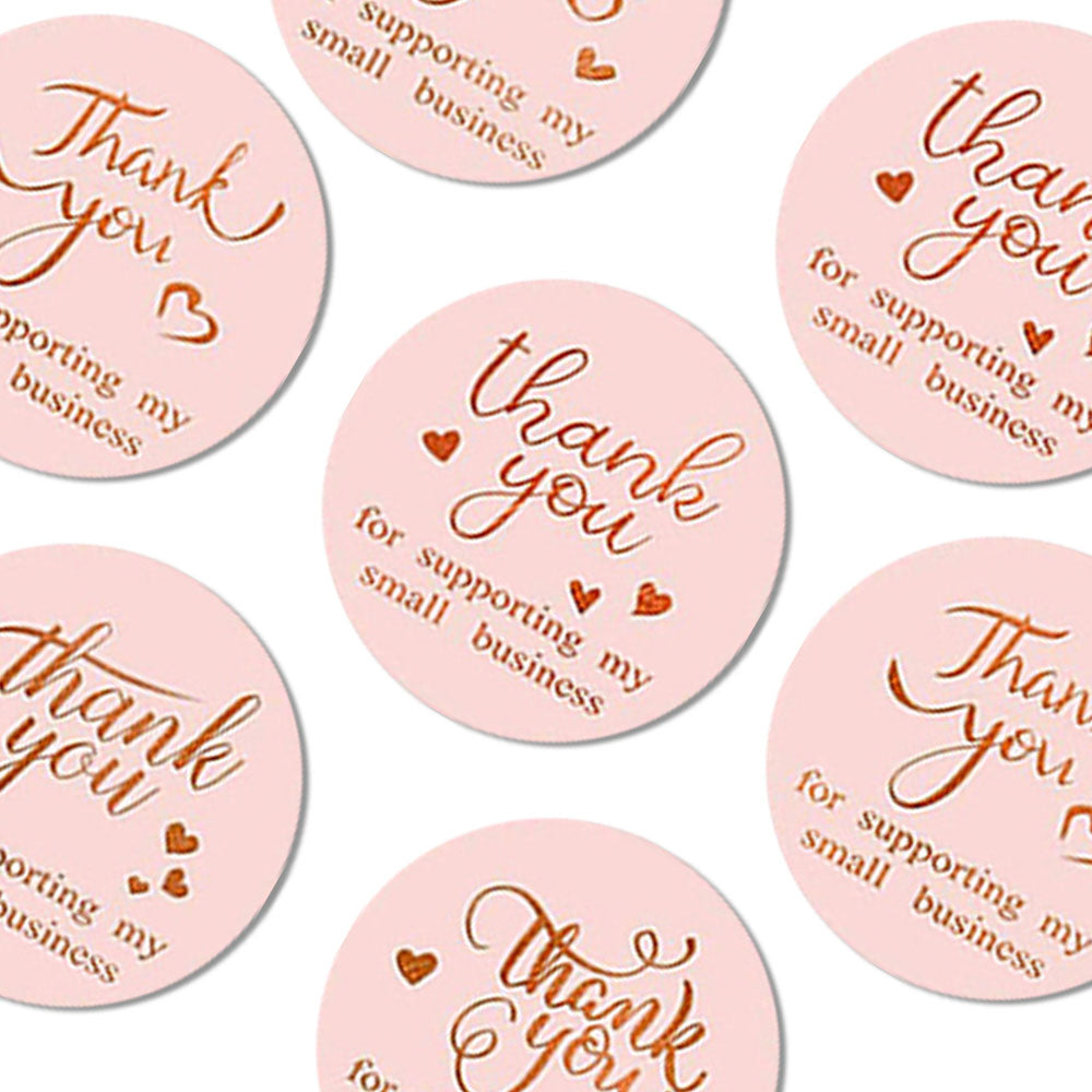 Pink Thank You Stickers