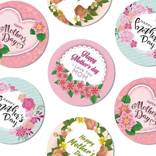 4 Design Mother‘s Day Stickers With Flowers