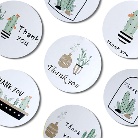 6 Design Plant Thank You Stickers