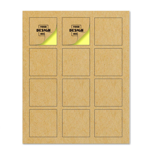 Custom Sheet Kraft Paper Square Stickers