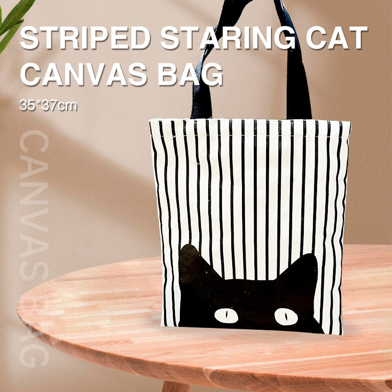 Cat Stripe Canvas Bag