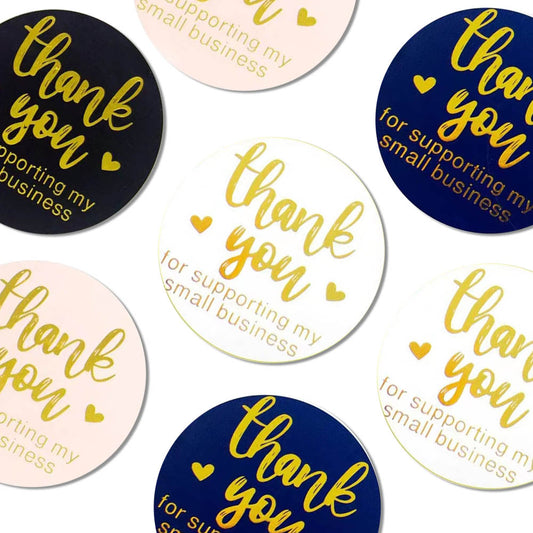 4 Colours Foil Stamping Thank You Stickers