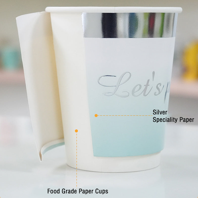 8oz Double Wall Disposable Paper Coffee Cup - Silver