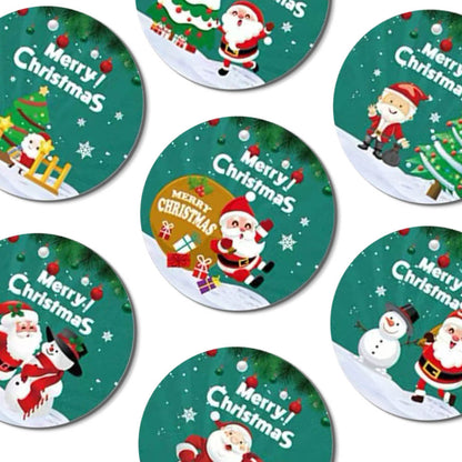 Green Merry Christmas Stickers