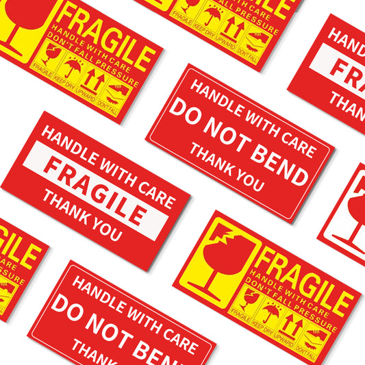 4 Design Fragile Warning Stickers