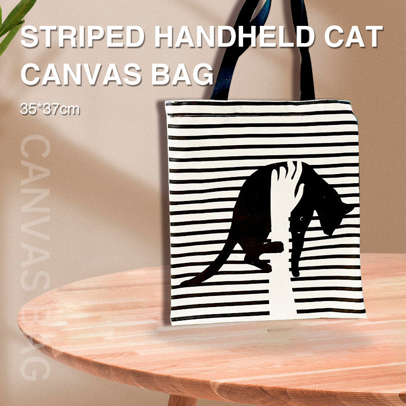 Cat Stripe Canvas Bag