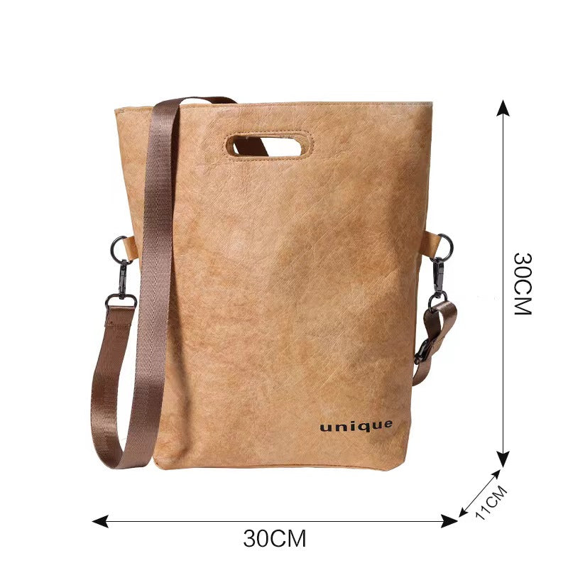 Tyvek paper Washed Kraft Paper Crossbody Bag