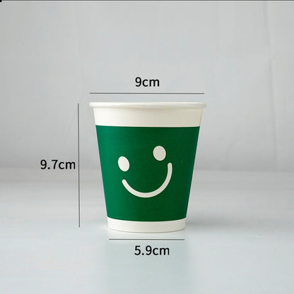 10oz Single Wall Disposable Paper Coffee Cup - Smiley