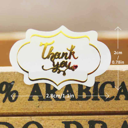 Polygonal frame love thank you stickers