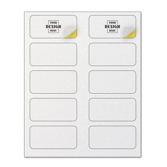 Custom Sheet Rectangle Pearlescent Paper Stickers