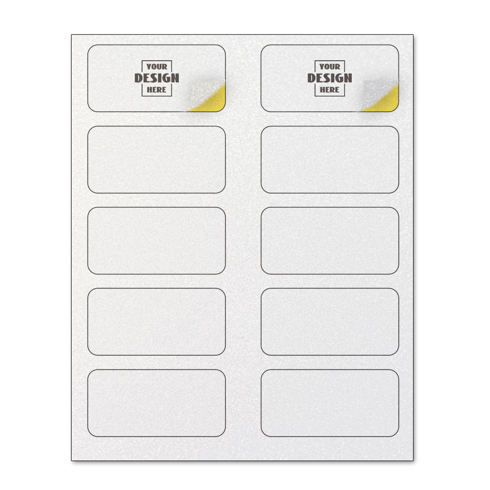 Custom Sheet Rectangle Pearlescent Paper Stickers