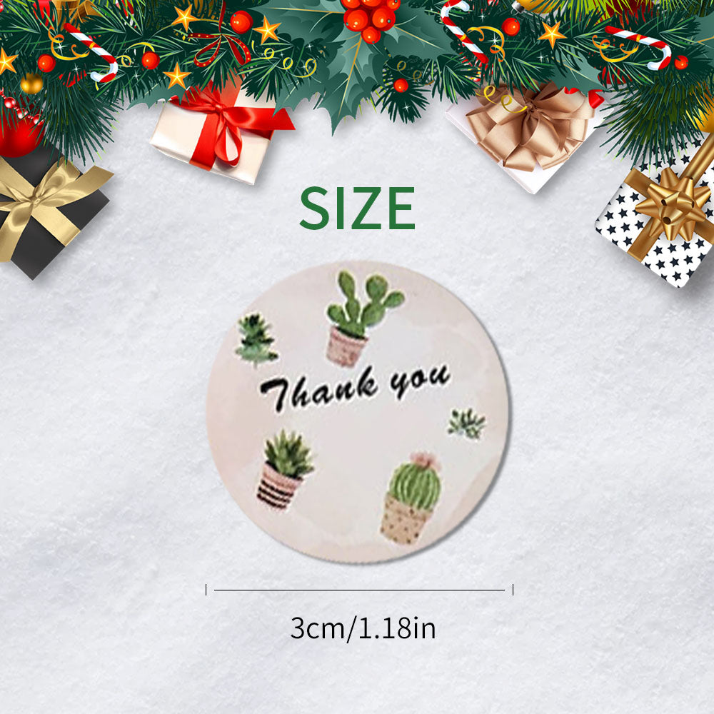 6 Design Cactus Thank You Stickers