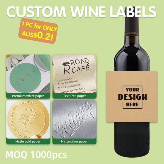Custom Roll Square Kraft Paper Wine Labels