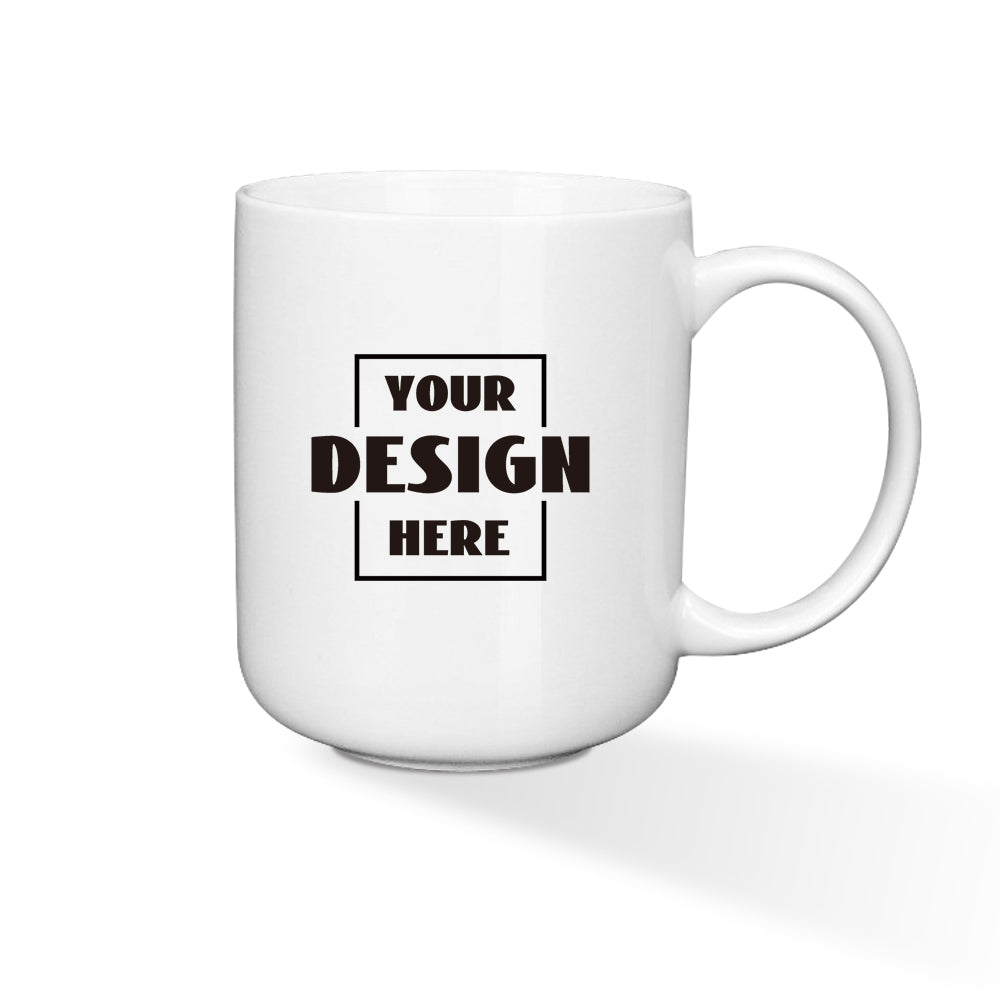 The 15oz custom mugs are made by choosing your favourite pictures and words.