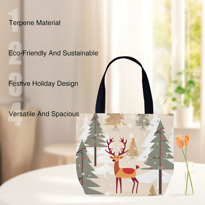 This bag has four major selling points, which are 1. Terpene Material 2. Eco-friendly And Sustainable 3. Festive Design 4. Versatile And Spacious