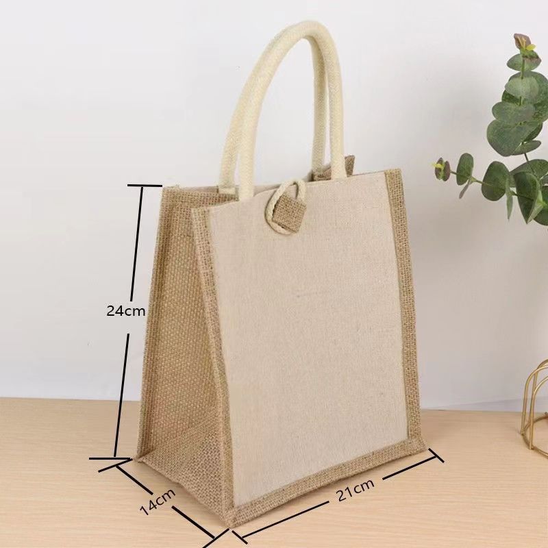 Custom Hessian Canvas Tote  Bag With Buckle