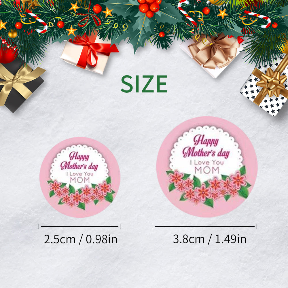 4 Design Mother‘s Day Stickers With Flowers