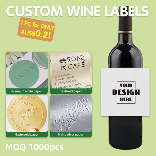 Custom Roll Square Wine Labels