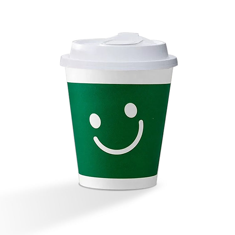 10oz Single Wall Disposable Paper Coffee Cup - Smiley