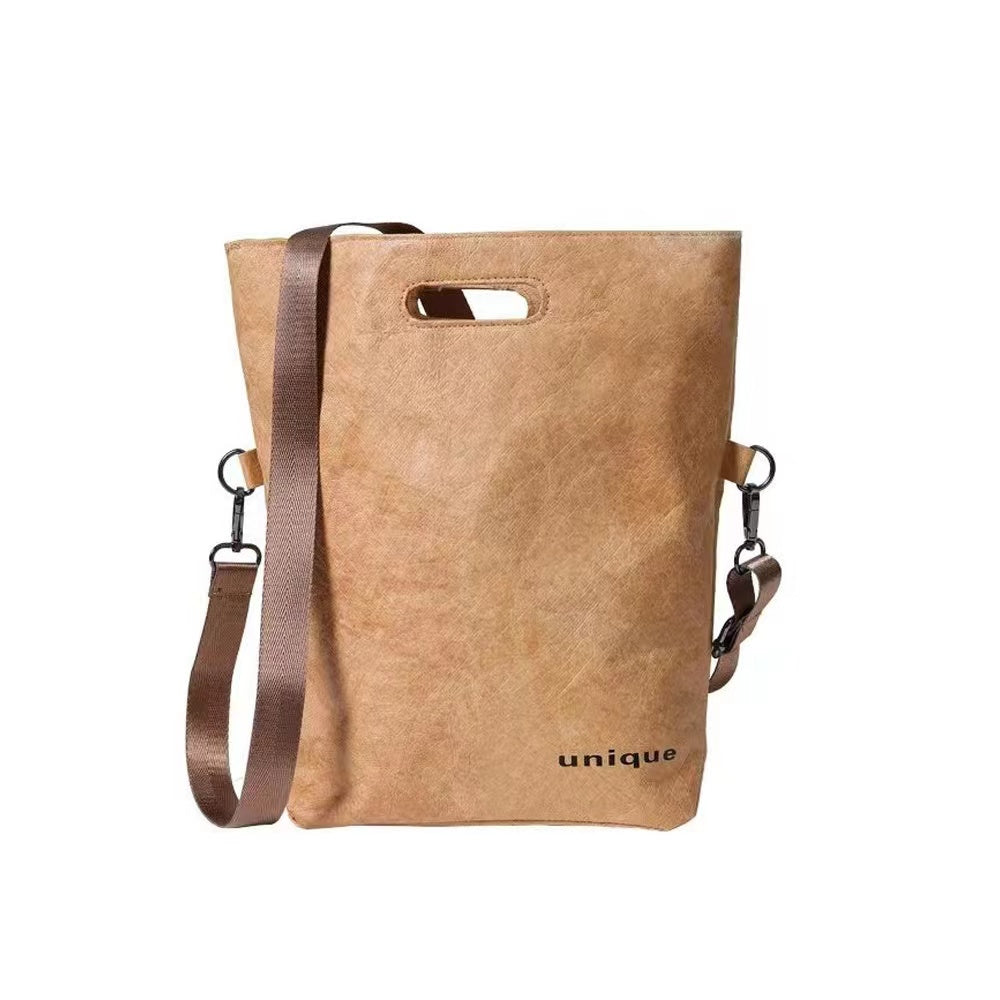 Tyvek paper Washed Kraft Paper Crossbody Bag