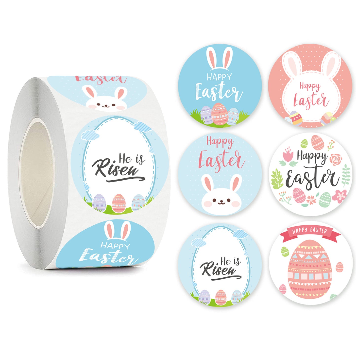 6 Design Happy Easter Stickers