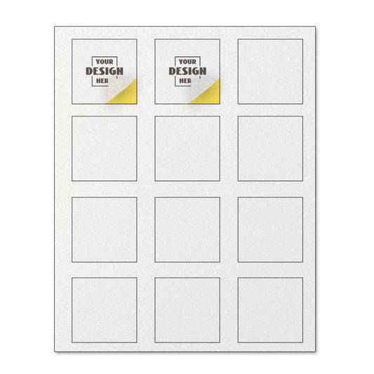 Custom Sheet Square Pearlescent Paper Stickers