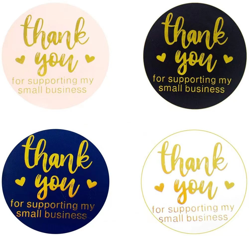 4 Colours Foil Stamping Thank You Stickers