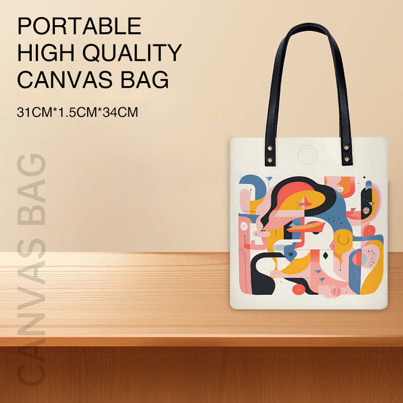 The size of Exquisite Colourful Portable High Quality Canvas Bag is 31*1.5*34cm.
