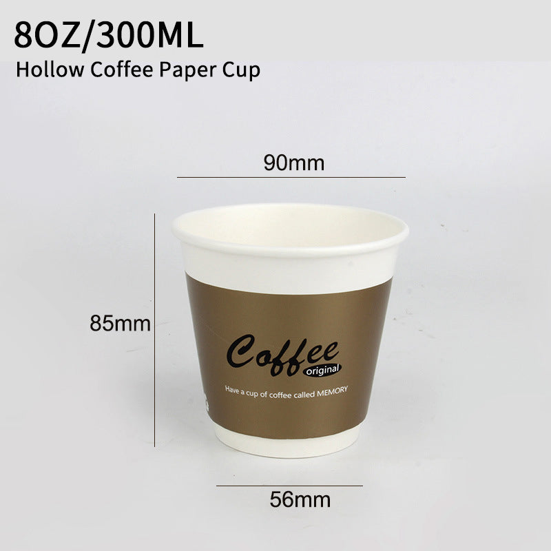 8oz Double Wall Disposable Paper Coffee Cup - Gold