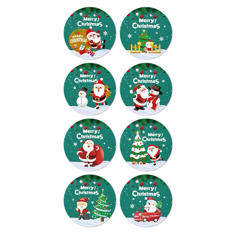 Green Merry Christmas Stickers