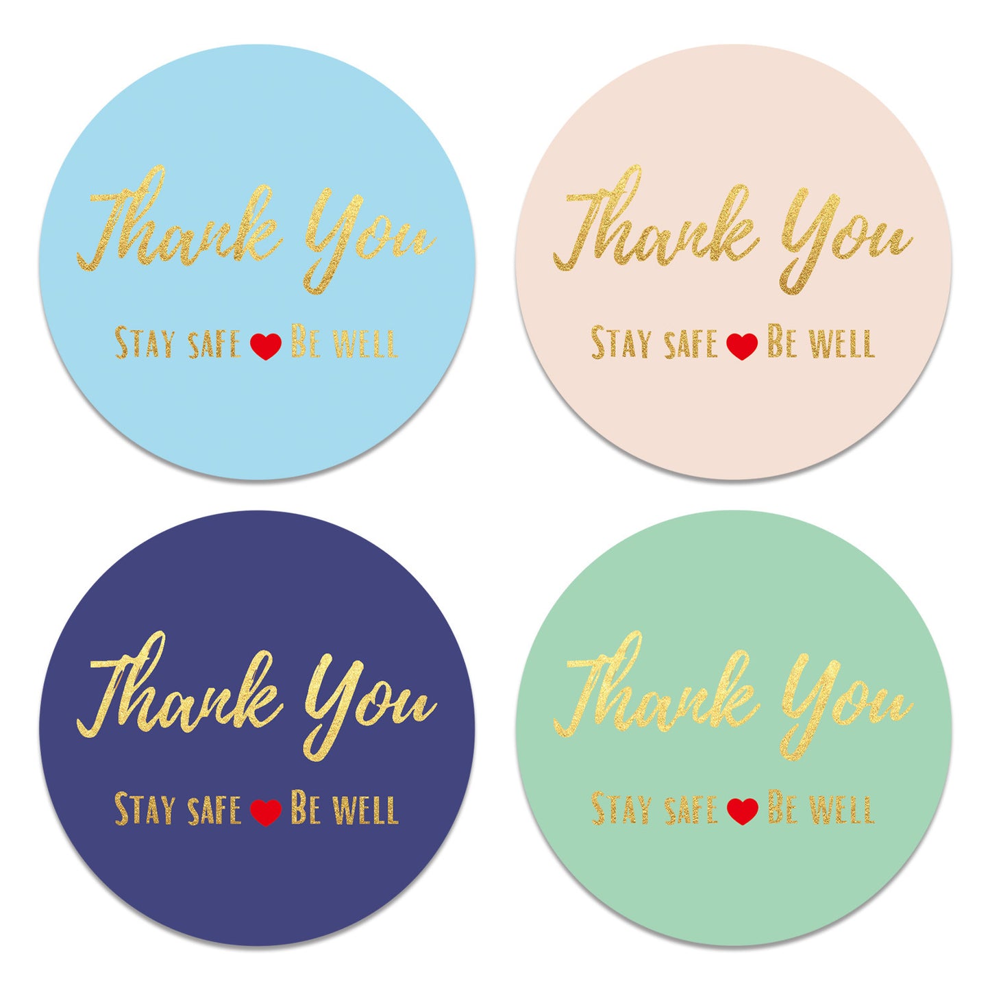 4 Colours Thank You Stickers