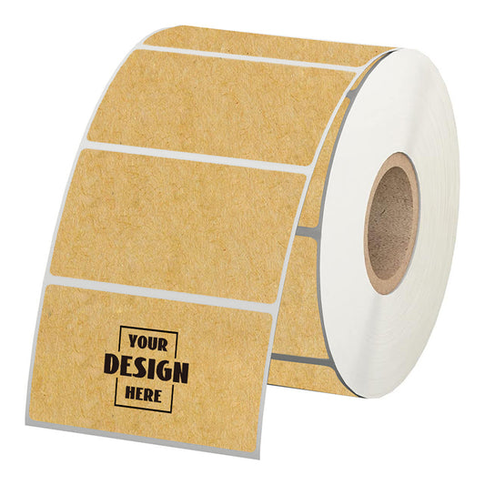 Custom Roll Kraft Paper Rectangle Labels