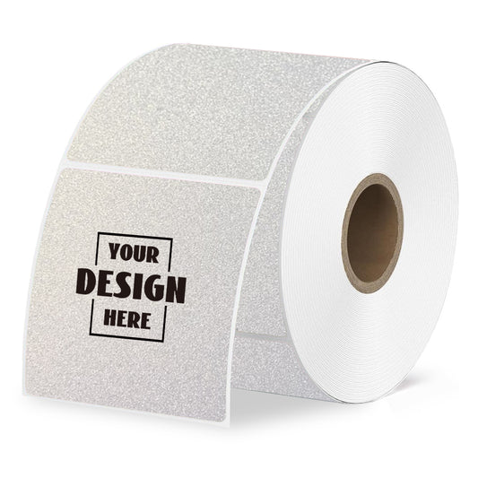 Custom Roll Square Pearlescent Paper Labels