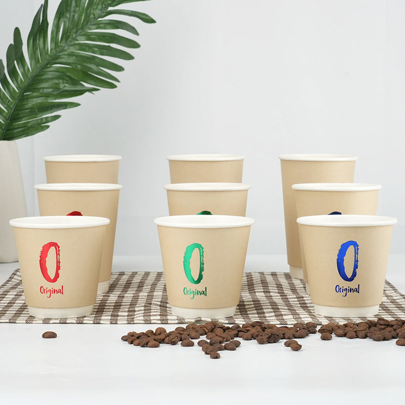 10oz/12oz Double Layer Paper Coffee Cup - Random Color