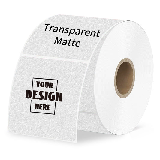 Custom Roll Square Labels - Transparent Matte