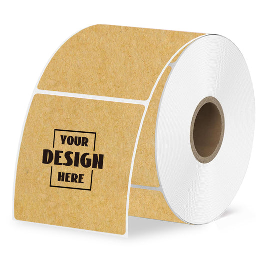 Custom Roll Kraft Paper Square Labels