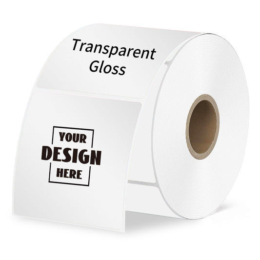 Custom Roll Square Labels - Transparent Gloss