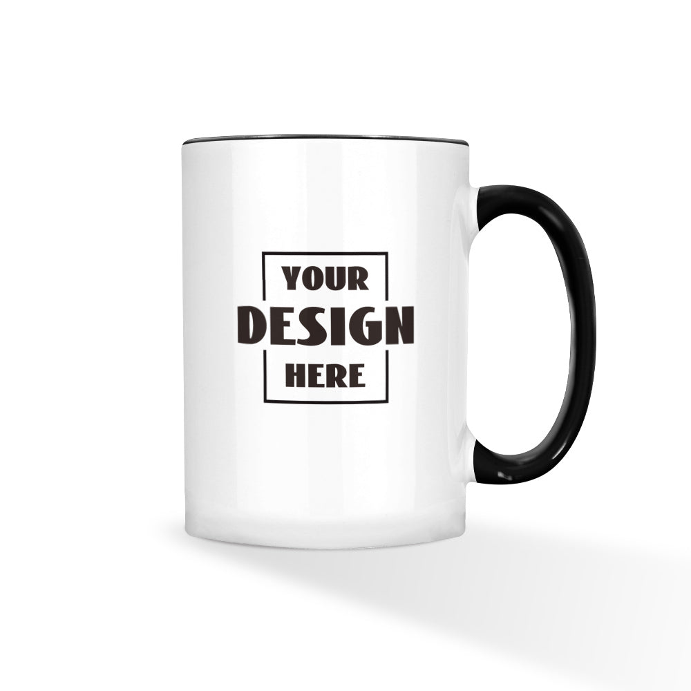 The 11oz custom mugs are made by choosing your favourite pictures and words.