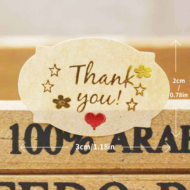 Polygonal love thank you stickers