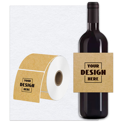 Custom Roll Square Kraft Paper Wine Labels