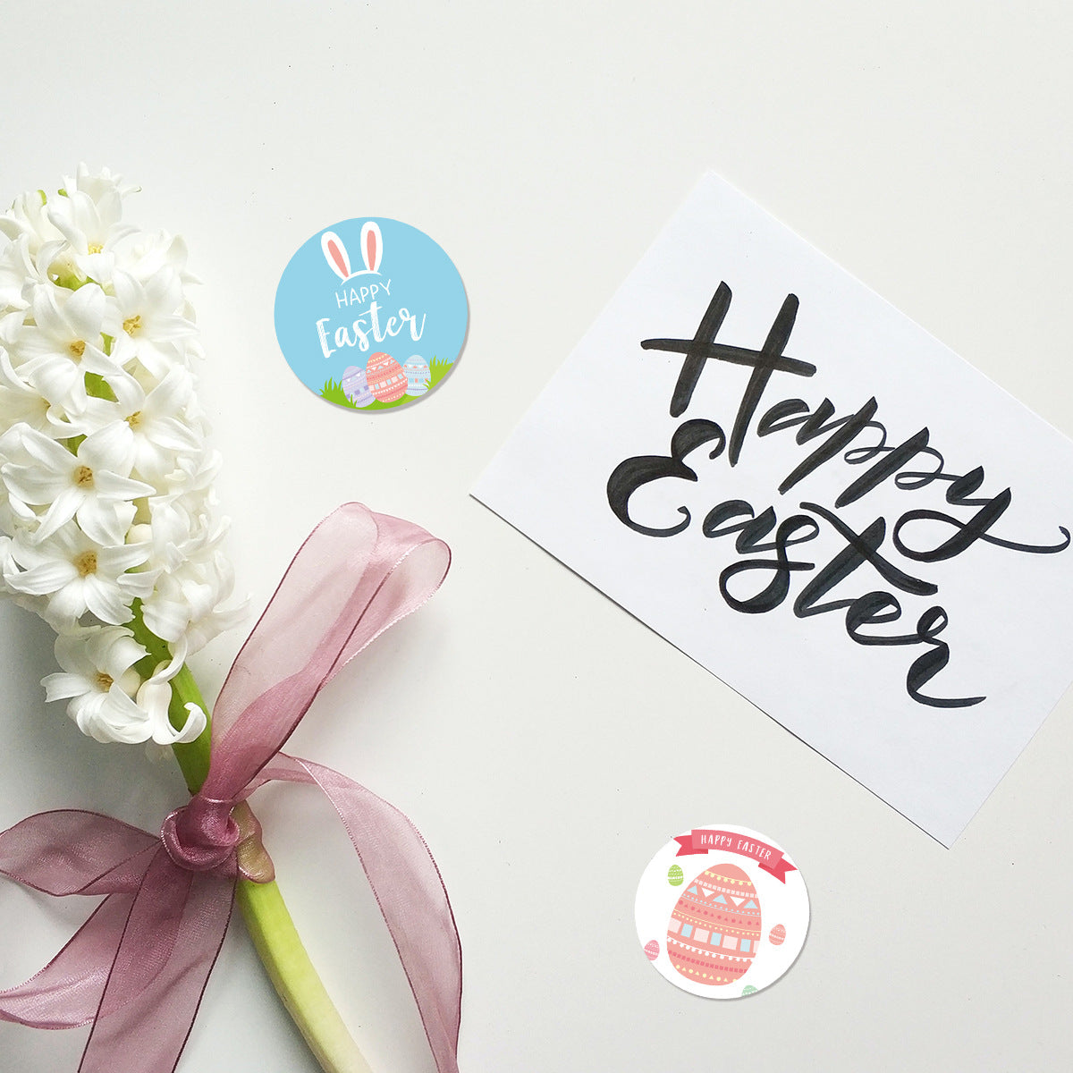 6 Design Happy Easter Stickers